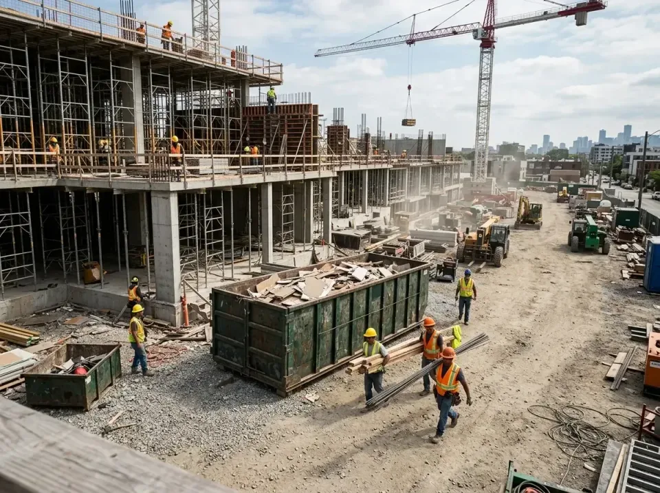 commercial-construction-site-w-002 — frequently asked questions, Low Cost Construction Dumpster Rental in South Paris, ME